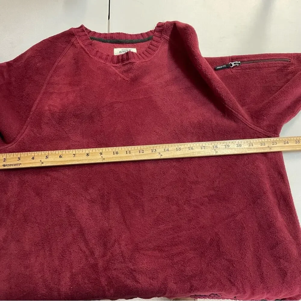 Eddie Bauer Sport Shop fleece pullover sweater crew neck maroon size Large - Picture 9 of 10